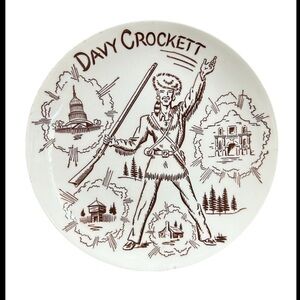 Vintage Royal China Davy Crockett Plate 1950’s Western MCM